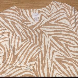Chico’s tiger stripped top Sz 3
